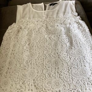 White summer lace flower blouse
